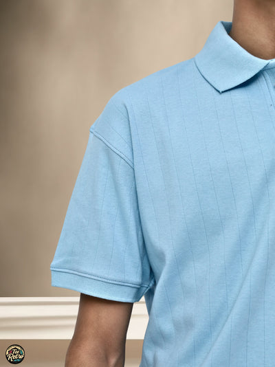DROP NEEDLE AURA BLUE RETRO POLO | TEERETRO