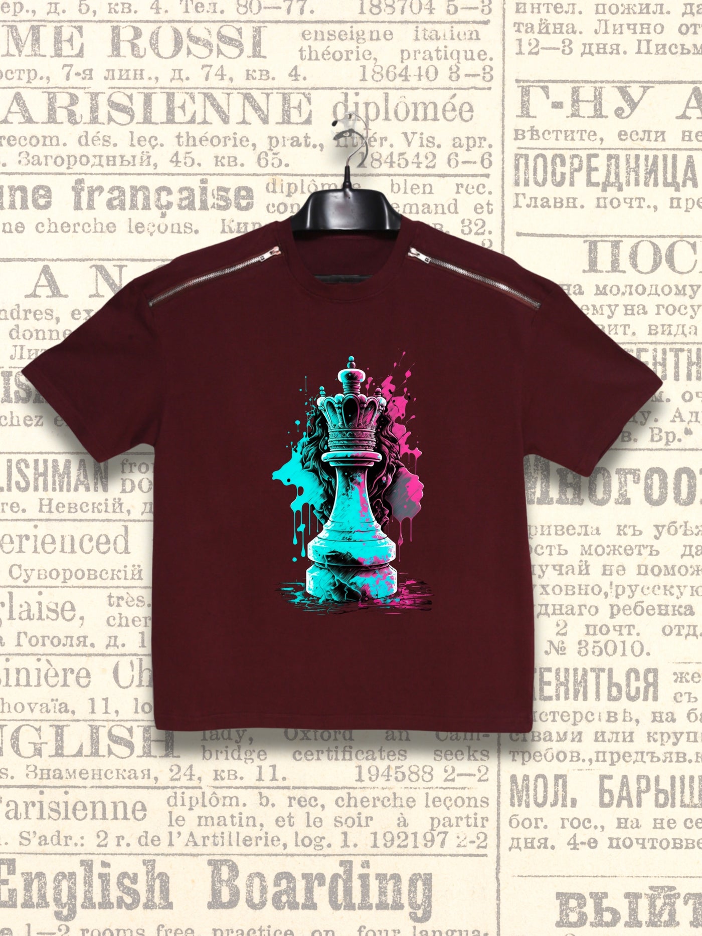 Lets Play Chess | Oversized Zipper Tee-Shirt | TeeRetro