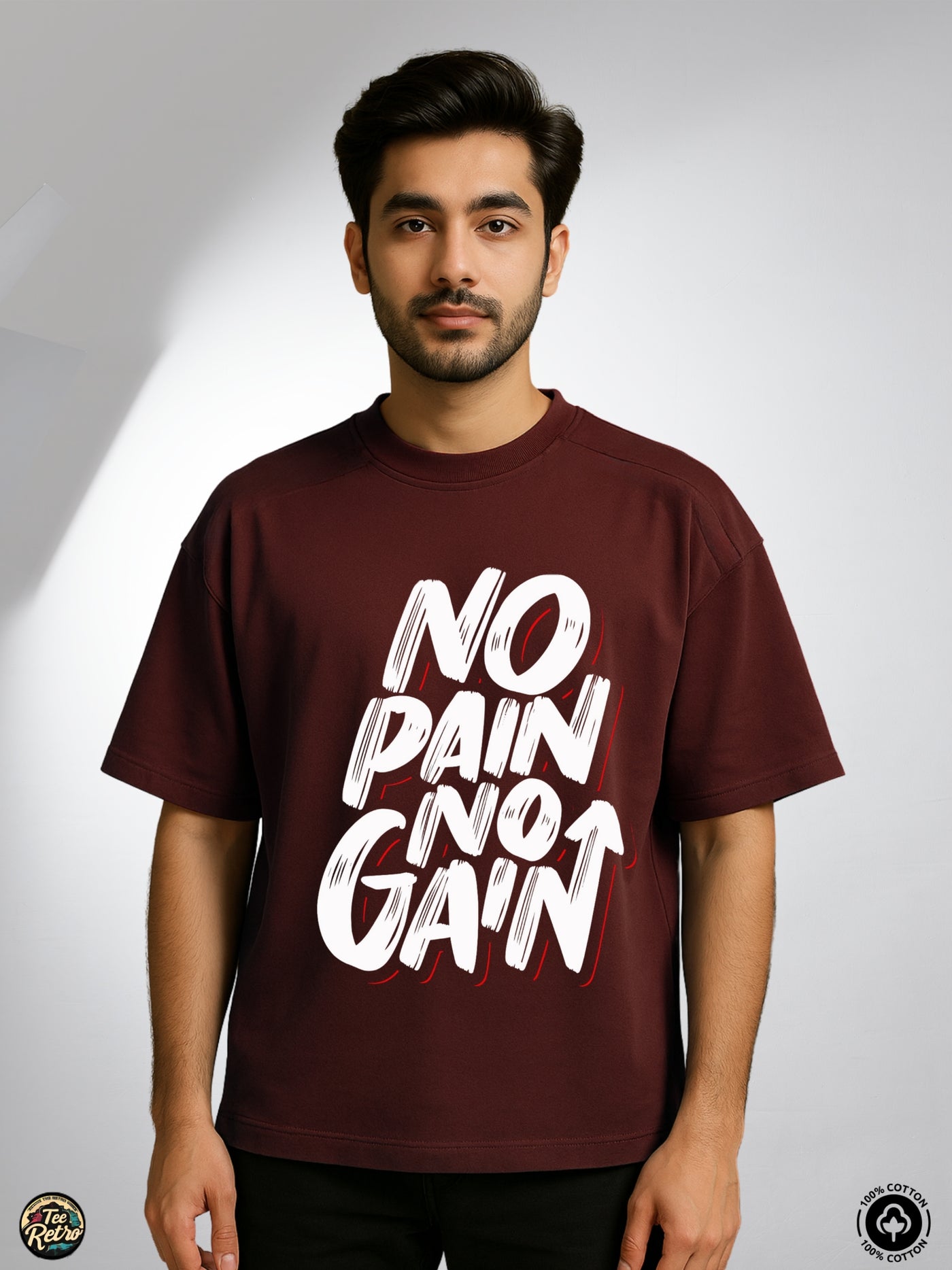 No Pain Oversized Tee-Shirt | Art-0010 TeeRetro
