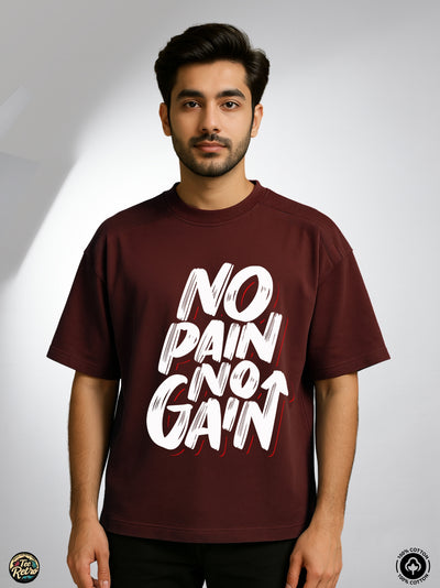 No Pain Oversized Tee-Shirt | Art-0010 TeeRetro