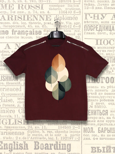 Shadow Leaf | Oversized Zipper Tee