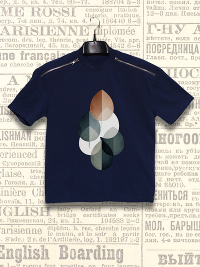 Shadow Leaf | Oversized Zipper Tee