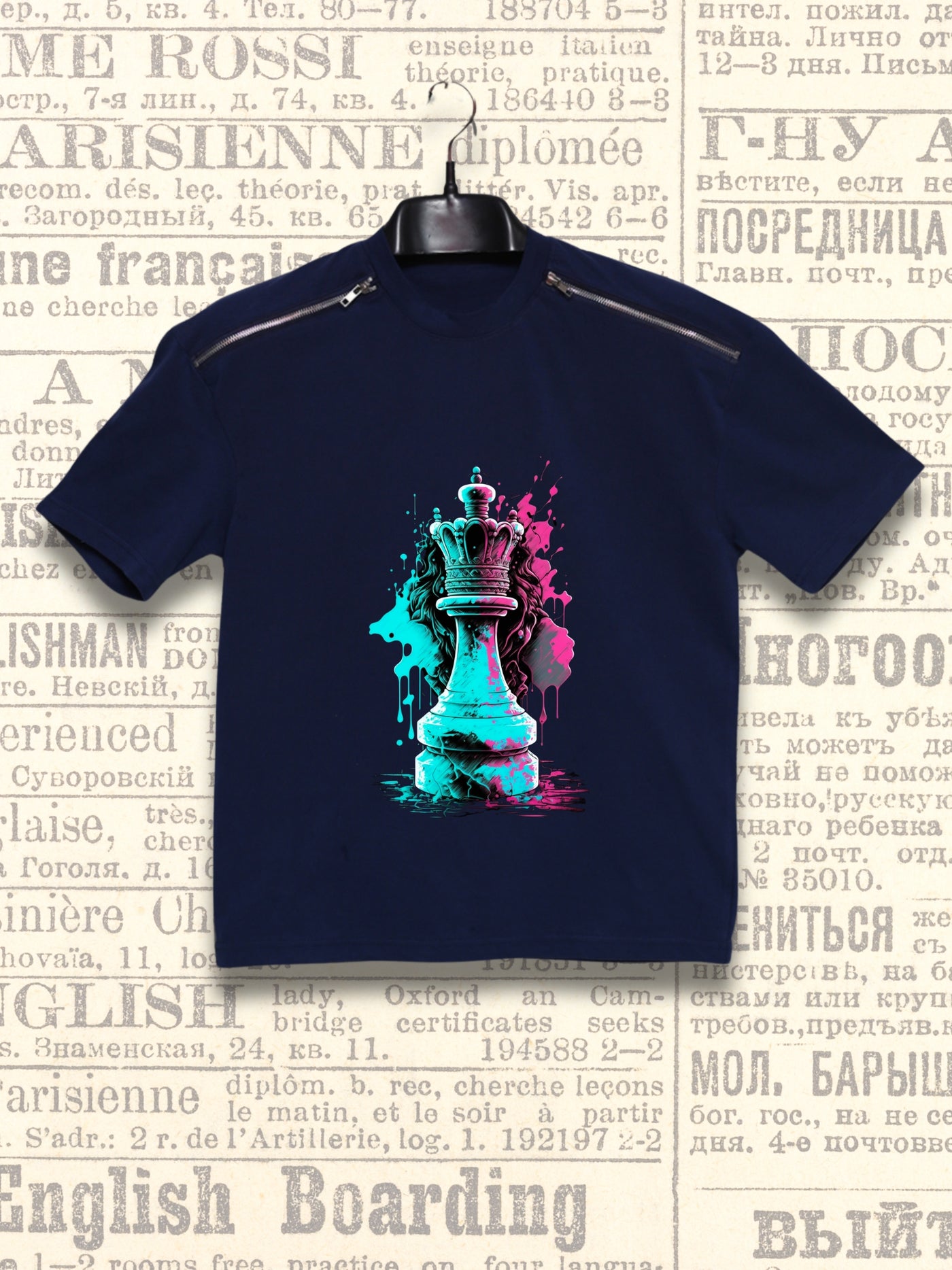 Lets Play Chess | Oversized Zipper Tee-Shirt | TeeRetro