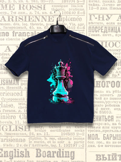 Lets Play Chess | Oversized Zipper Tee-Shirt | TeeRetro