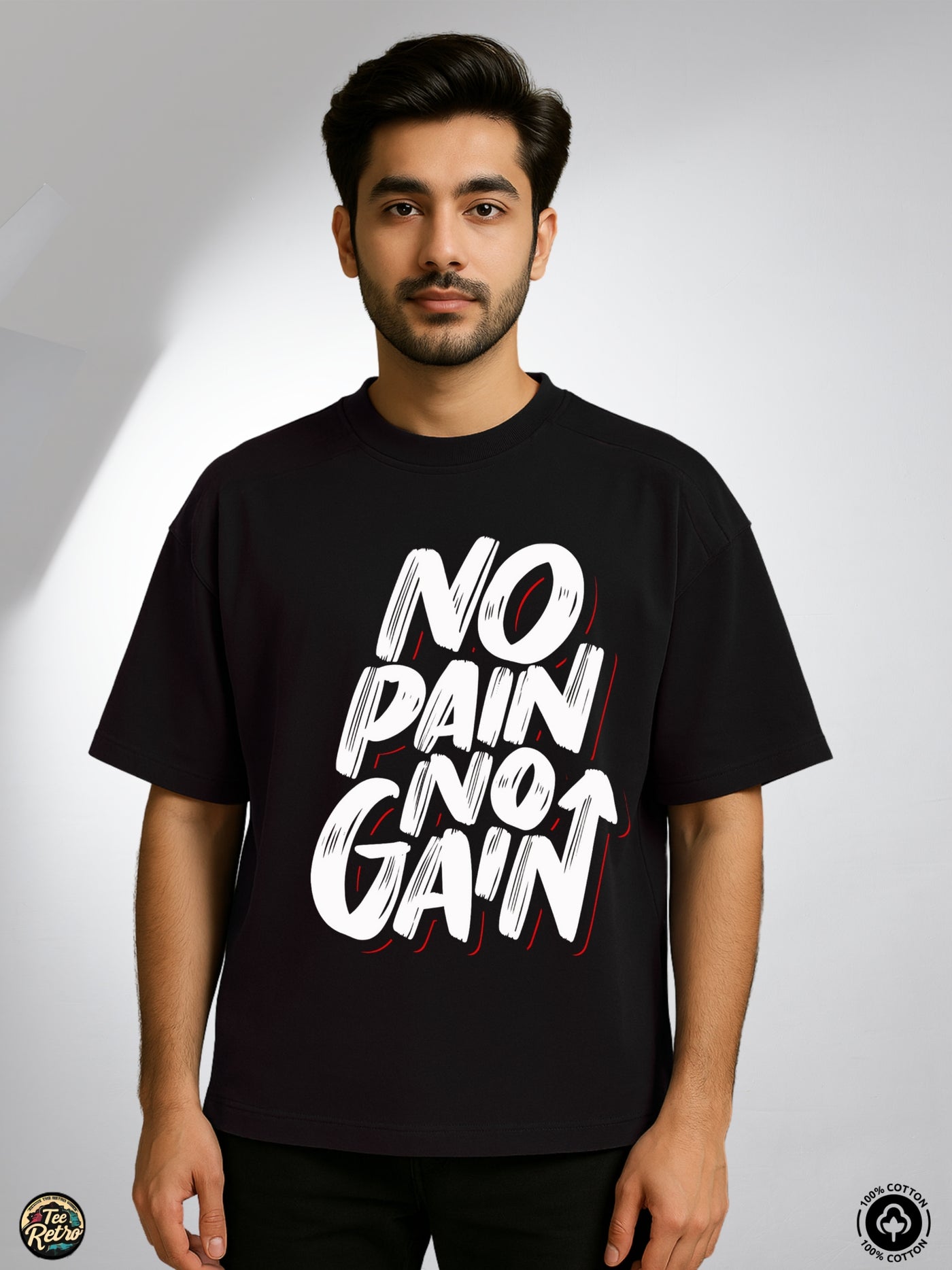 No Pain Oversized Tee-Shirt | Art-0010 TeeRetro