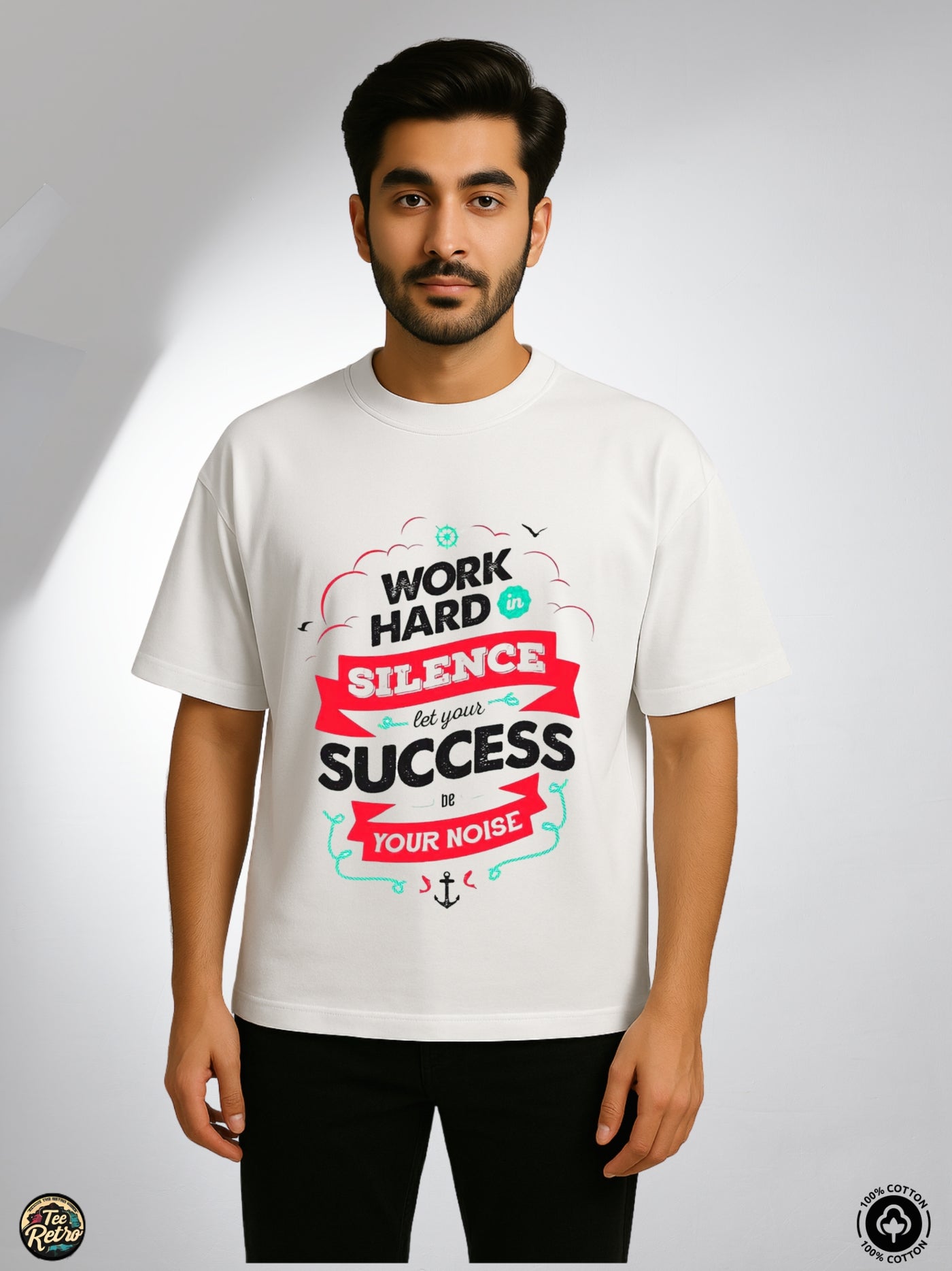 Silence Success  Oversized Tee-Shirt | Art-0011 TeeRetro