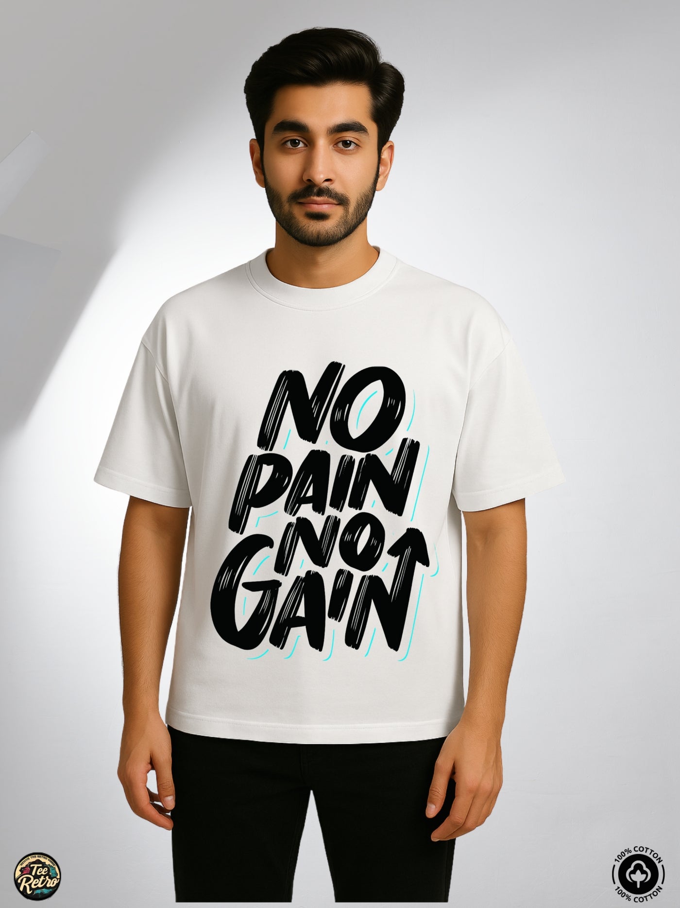 No Pain Oversized Tee-Shirt | Art-0010 TeeRetro