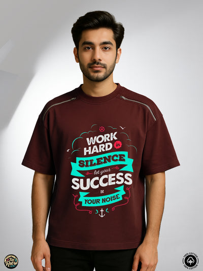Silence Success Oversized Tee-Shirt | Art-ZP11 TeeRetro