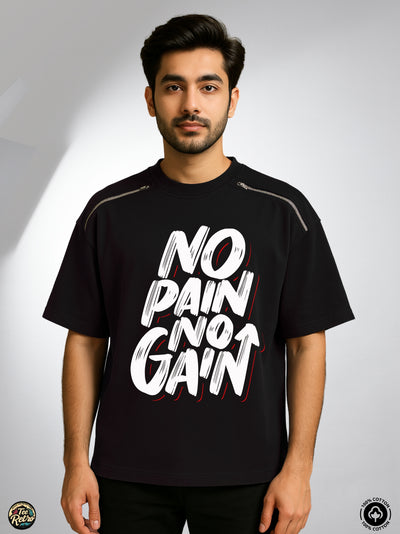 No Gain Oversized Tee-Shirt | Art-ZP10 TeeRetro