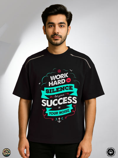 Silence Success Oversized Tee-Shirt | Art-ZP11 TeeRetro