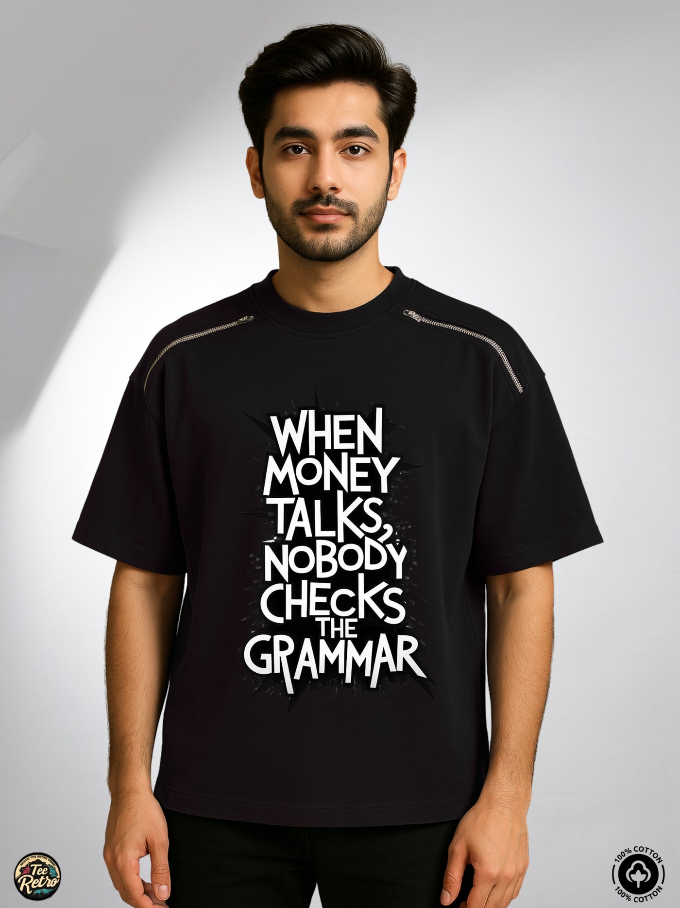 Money talks Oversized Tee-Shirt | Art-ZP13 TeeRetro