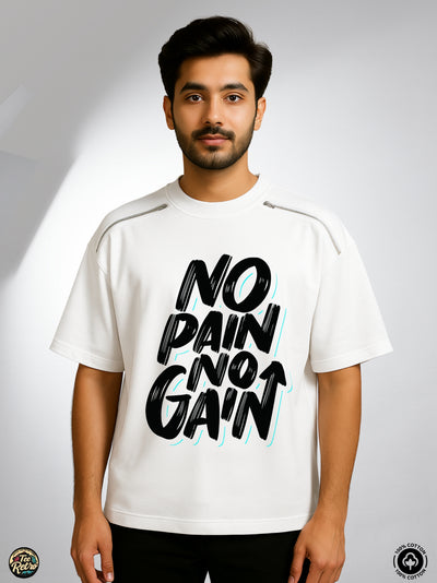 No Gain Oversized Tee-Shirt | Art-ZP10 TeeRetro