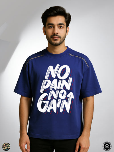 No Gain Oversized Tee-Shirt | Art-ZP10 TeeRetro