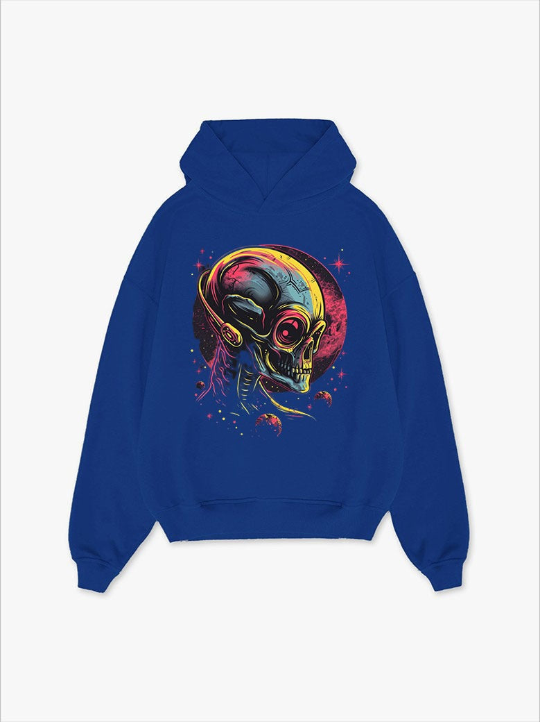 Neon Alien Skull Unisex Hoodie